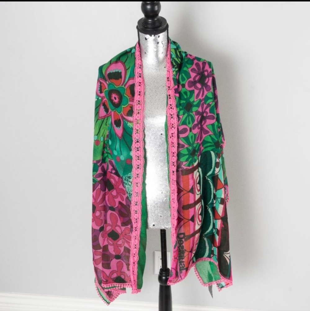Desigual Purple Jungle Scarf